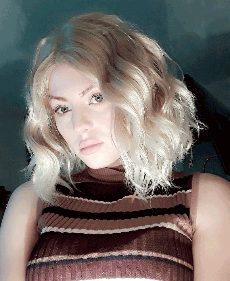 AnnabellesWigs Blonde long bob wig (lob), with gentle waves: Jennifer Blonde long bob wig